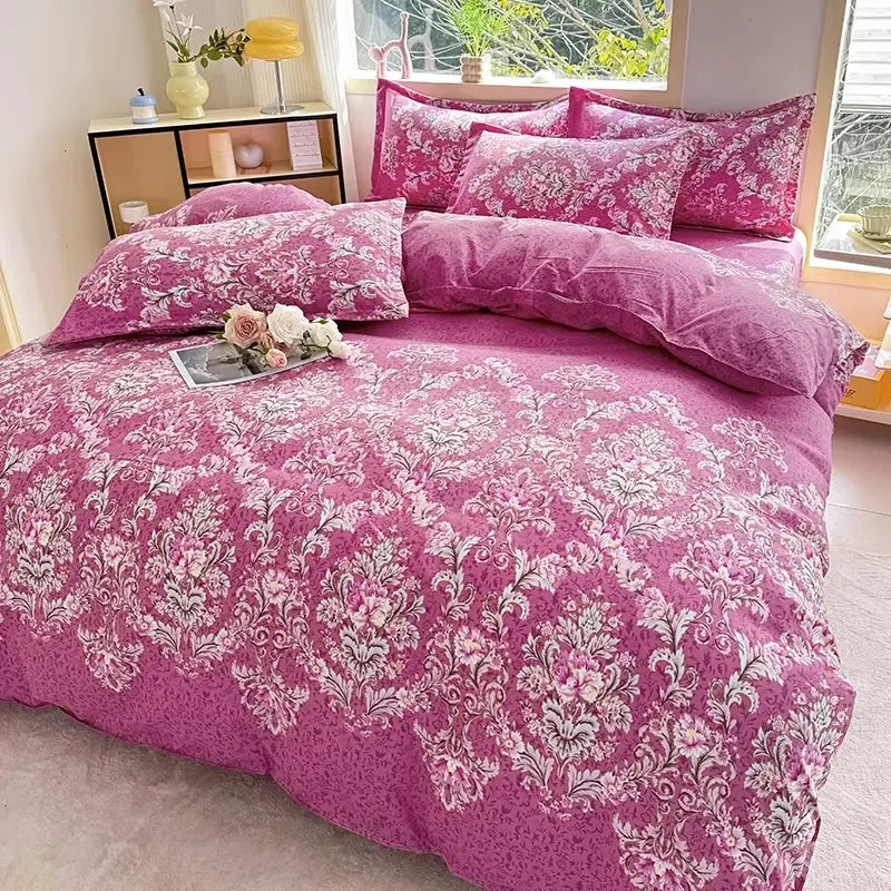 Printed Three-Piece Set, One Duvet Cover and a Pair of Pillowcases (Unpadded), Suitable for Bedrooms, Hotels