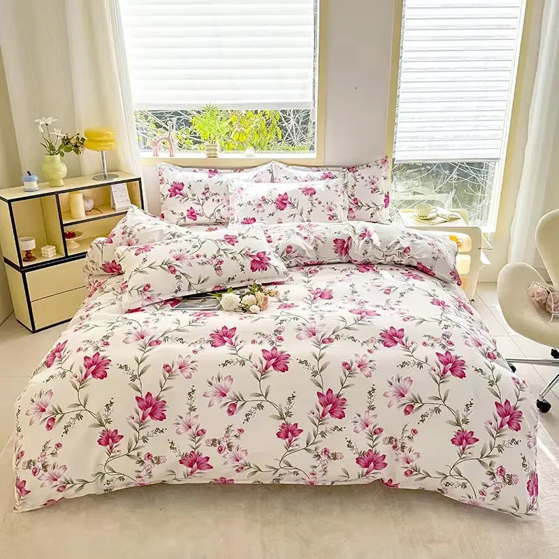 Printed Three-Piece Set, One Duvet Cover and a Pair of Pillowcases (Unpadded), Suitable for Bedrooms, Hotels