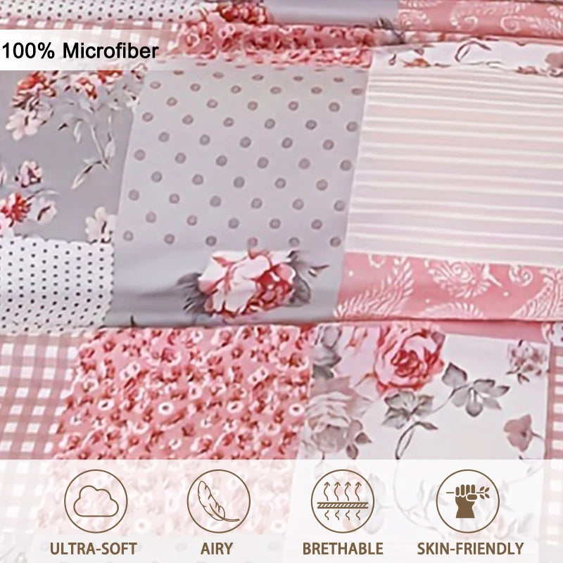 Transform Your Bedroom with Our Luxurious 3-Piece Floral Duvet Cover Set - Soft, Skin-Friendly Bedding Including Duvet Cover and 2 Pillowcases